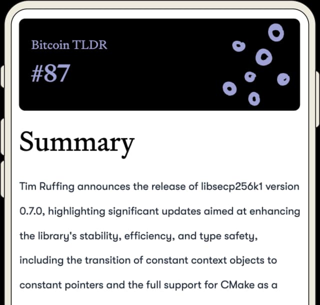 Bitcoin TLDR Newsletter Preview