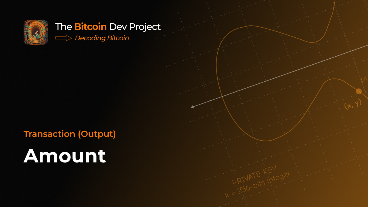 Outputs: Amount | The Bitcoin Dev Project